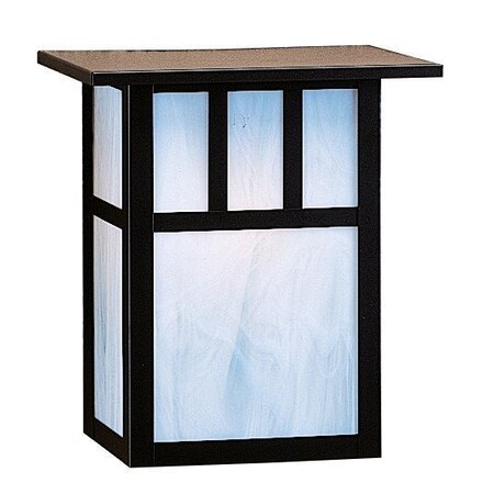 Arroyo Craftsman 10" Huntington Sconce With Roof And No Overlay (Empty), Bronze, Cream Glass HS-10ECR-BZ